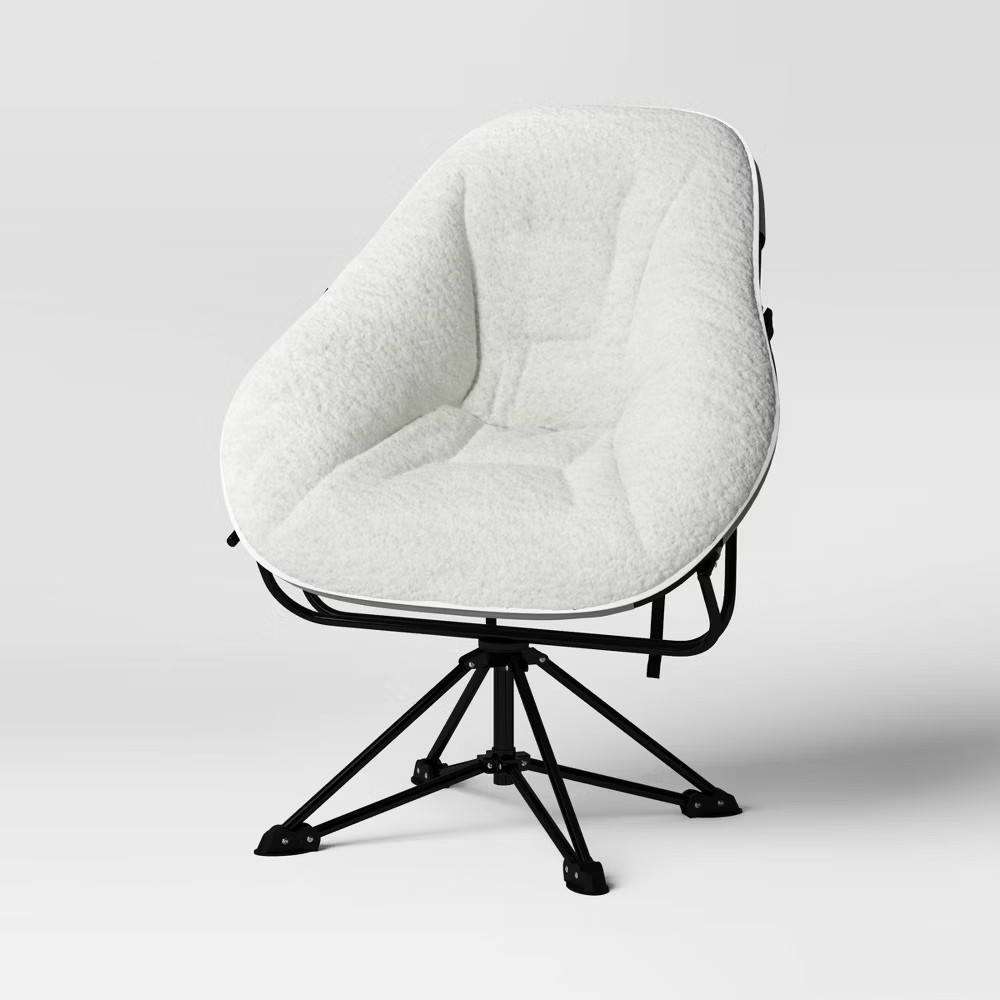 Padded Hex Swivel Chair Cream - Room Essentials