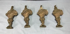 Antique Vintage Set Four  8" Tall Thick Brass Garden Finials URNS Old 1088-25B