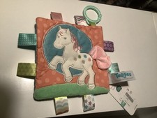 Taggies PAINTED PONY Soothing Sensory Crinkle Me Toy Squeaker 6x6 Unicorn