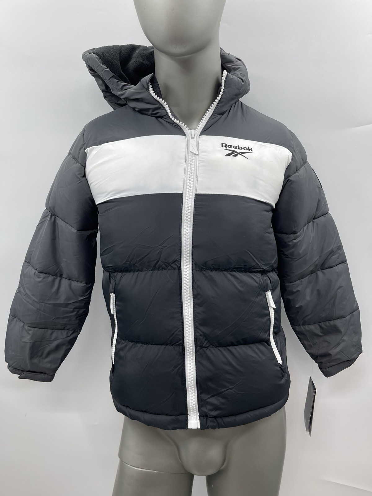NWT Reebok Big Boys' Color Blocked Long Sleeve Puffer Jacket