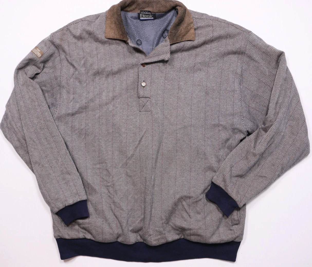 VTG Etonic Golfwear Gore Windstopper Golf Jacket XL Herringbone Button Neck