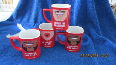 NESCAFE FRECHE TASSEN 4ER SET SAMMLERSTÜCK QUADRATISCH KAFFEE ZOMBIE GROUCH FRÜHAUFSTEHER