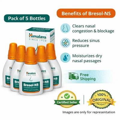 Himalaya Bresol NS 10ml Breathing solution for a Dry nose Pack of 5