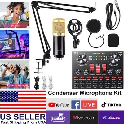 Home Studio Recording Kit Voice Changer Condenser Mic for PC Game Music Podcast