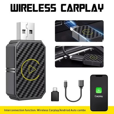 Wireless CarPlay Adapter & Android Auto Wireless Adapter, Plug & Play
