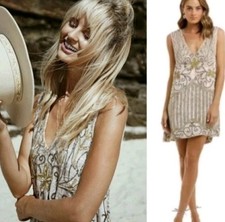 XS-M SPELL Spell & the Gypsy Collective Elsa Sequin Mini Dress in Eggnog
