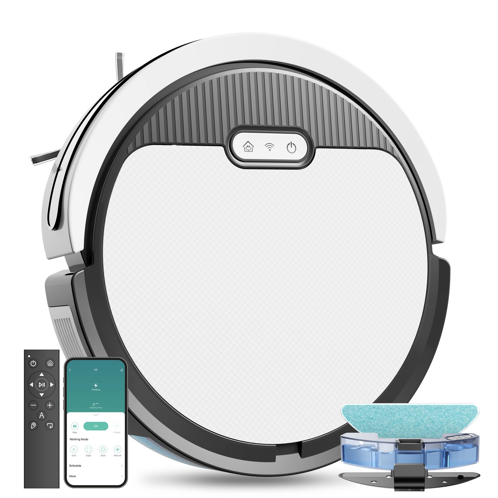 Robot Vacuum And Mop, 3 In 1 Combo Cleaner For Home With Pet Hair And Hard Floor-image