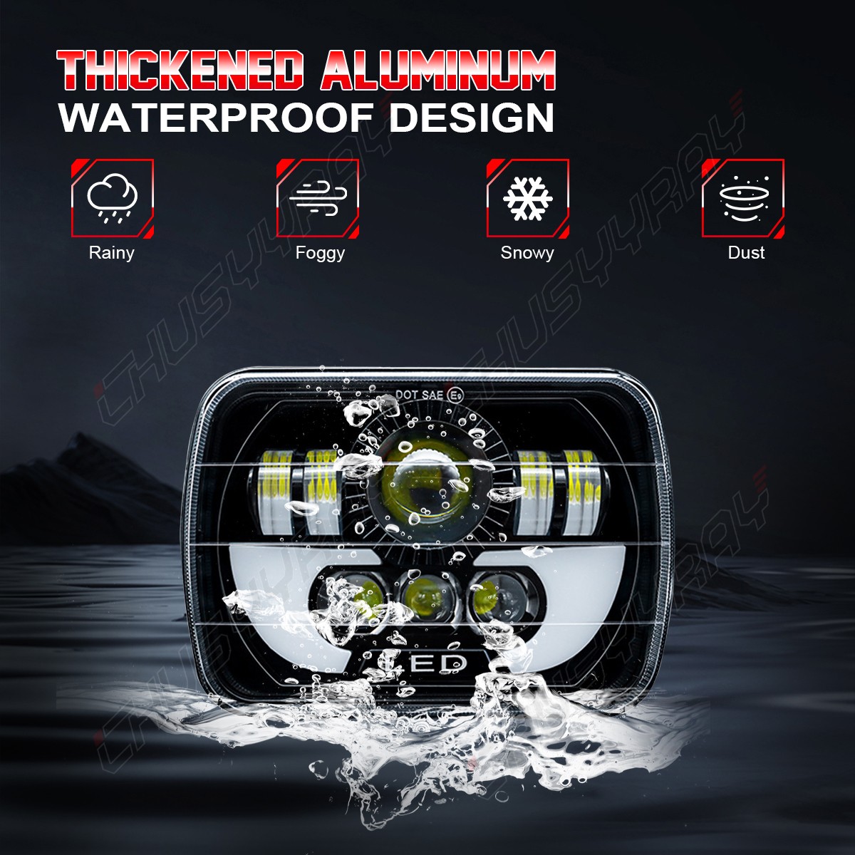 PAIR 7X6" 5x7" LED Headlights square FIT Chevy Express Cargo Van 1500 2500 thumbnail 12