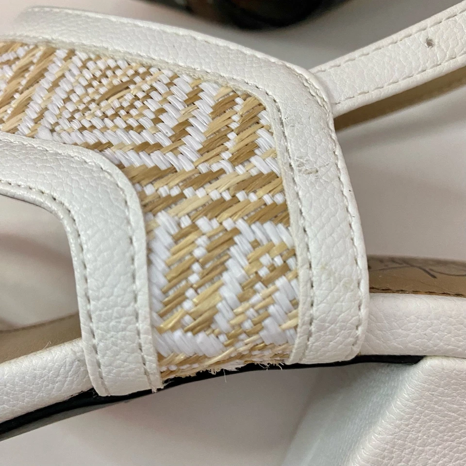 Sandalias LifeStride Luna blancas de tacón de rafia tejidas para mujer 8,5 Foto 4 de 4