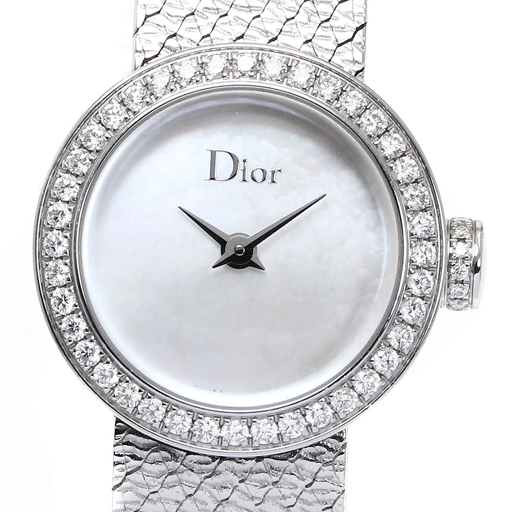 Montre femme Dior La Di De Quartz lunette diamant satiné grade B