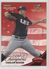 2013 USA Baseball Champions Certified National Team Mirror Red Carlos Rodon fm0