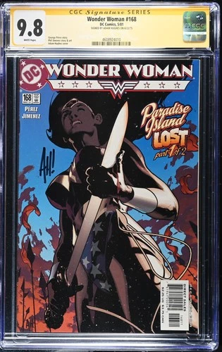 Wonder Woman #168 CGC 9.8 SS Signed Adam Hughes • DC Comics 2001