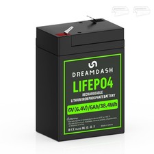 6V 6Ah Rechargeable LiFePO4 Lithium Battery,Up to 5000 Deep Cycles LiFePO4 B...