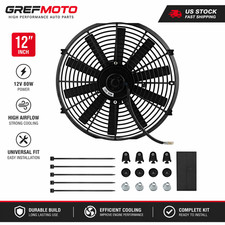 12 Universal Radiator Cooling Fan 12v Slim High Speed Pushpull Kit
