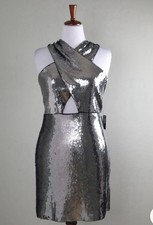 EXPRESS Sequin Embellished Cocktail Criss Cross Strap Dress Size 16