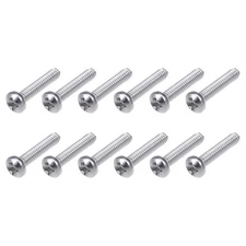 Machine Screws (M2x10mm) 30Pcs, Phillips Cross Pan Bolts 304 Stainless Steel