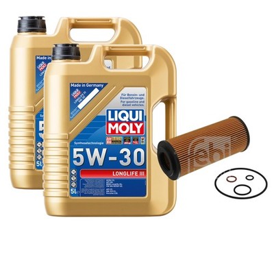FEBI BILSTEIN Ölfilter 10L Liqui Moly 5W30 Longlife3 für BMW 5er Touring E61