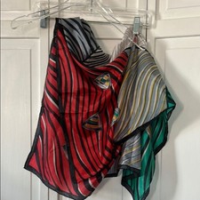 Vintage Golden Camel Nautical Theme 100 Silk Scarf