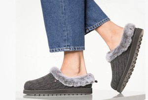 Skechers BOBS Women's Keepsakes - Ice Angel Slipper, Charcoal Grey Size 6