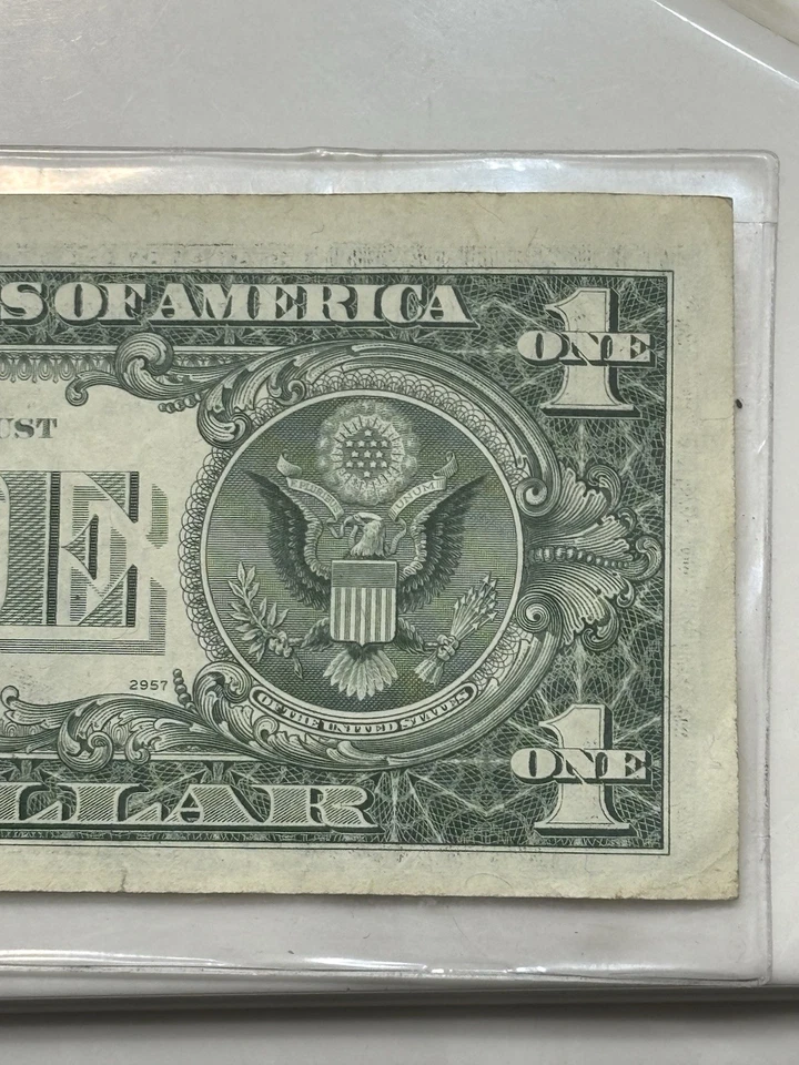 Vintage Miscut And Print Error Misaligned Wording Series 1977A FRN $1 Dollar - Image 3 of 4