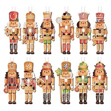 Christmas Nutcracker Ornaments 12X Wooden Nutcracker Soldier Christmas