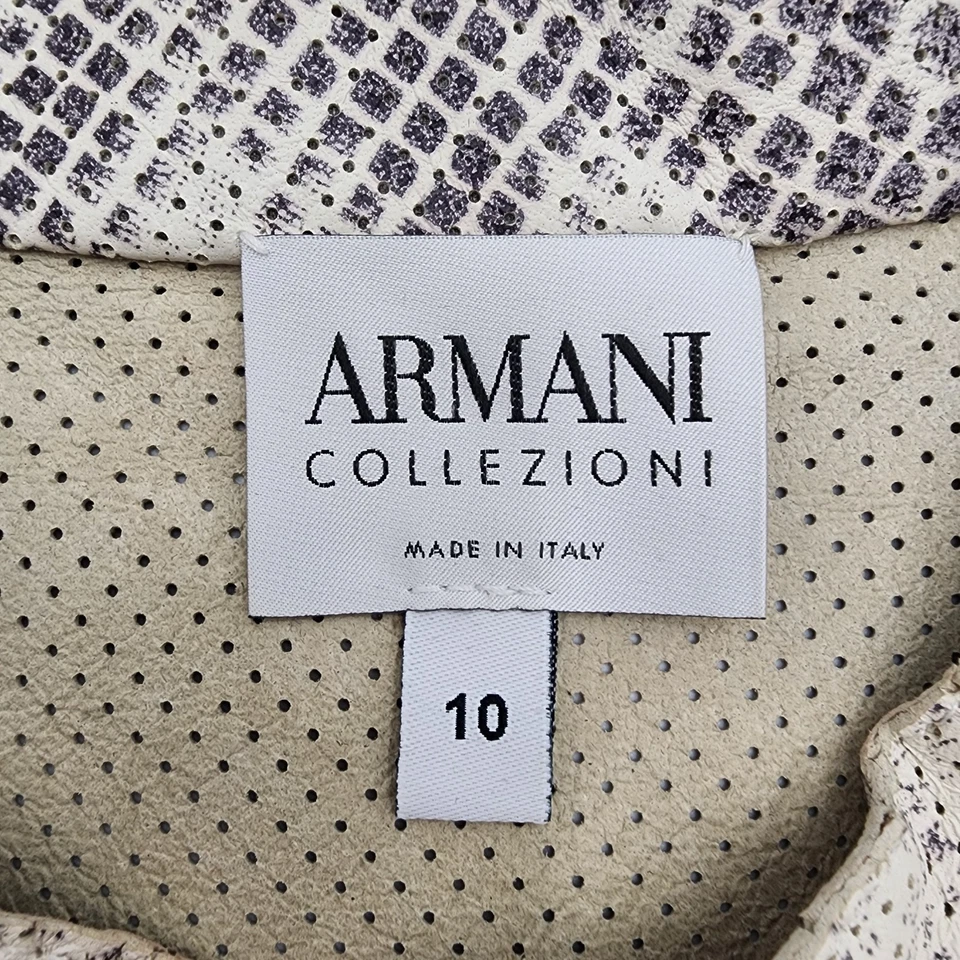 Chaleco Armani Collezioni Mujer Talla 10 Estampado Serpiente Cuero Cordero (Falta Cinturón) Foto 4 de 4