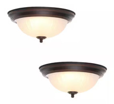 11 in. Oil Rubbed Bronze LED Flush Mount 2-Pack 