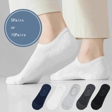 5Pack Men Summer Bamboo Cotton No Show Sock Low Cut Casual Sport Nonslip Summer