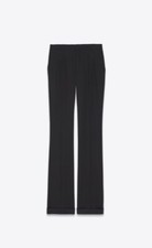 NWT 1090 Saint Laurent Paris 4/F38 Pleated Grain De Poudre Wool Flared Pants