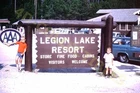 Original slide photo 1968 Kodachrome Legion Lake Resort Sign South Dakota