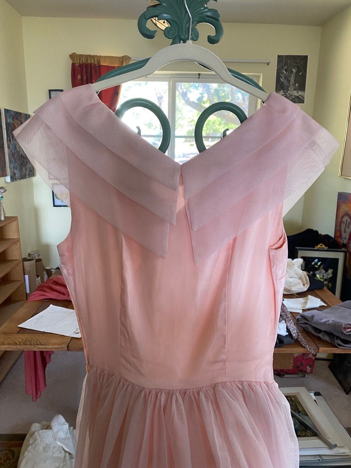 1950's Crinoline Pale Pink Gown Size 6 - image 3