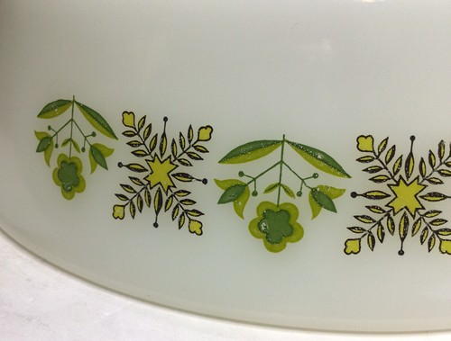 Cazuela redonda verde verde Anchor Hocking Fire King Meadow 1/2 QT 437 sin tapa - Imagen 13 de 19