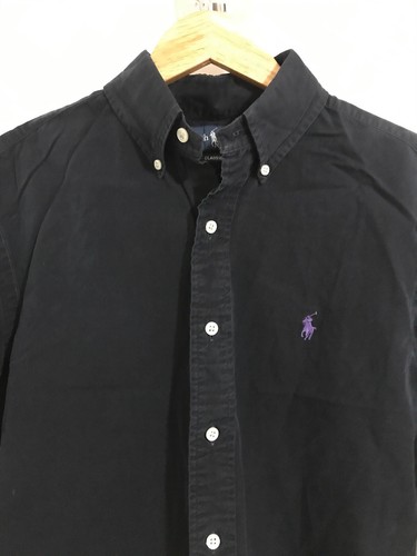 Ralph Lauren Shirt klein klassische Passform marineblau geknopft Baumwolle marineblau Damen Vintage - Bild 2 von 8