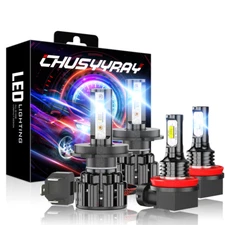 For Toyota Tundra 2014-2020 -4X WHIte H4+H11 LED Headlight + Fog Light Bulbs Kit
