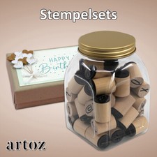 Artoz Stempelset – Holzstempel – verschiedene Motive – 40 / 19 Stück – 20 x 28 m