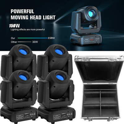 4* 150W Beam Moving Head 3Prisma 8Gobo Bühnenbeleuchtung Spotlight Ostern