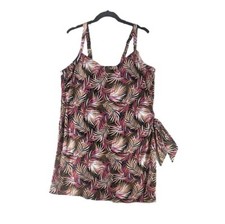 Lands End Swim Bathing Suit Womens Size 22W One Piece Skirt Tie Floral NEW NWT