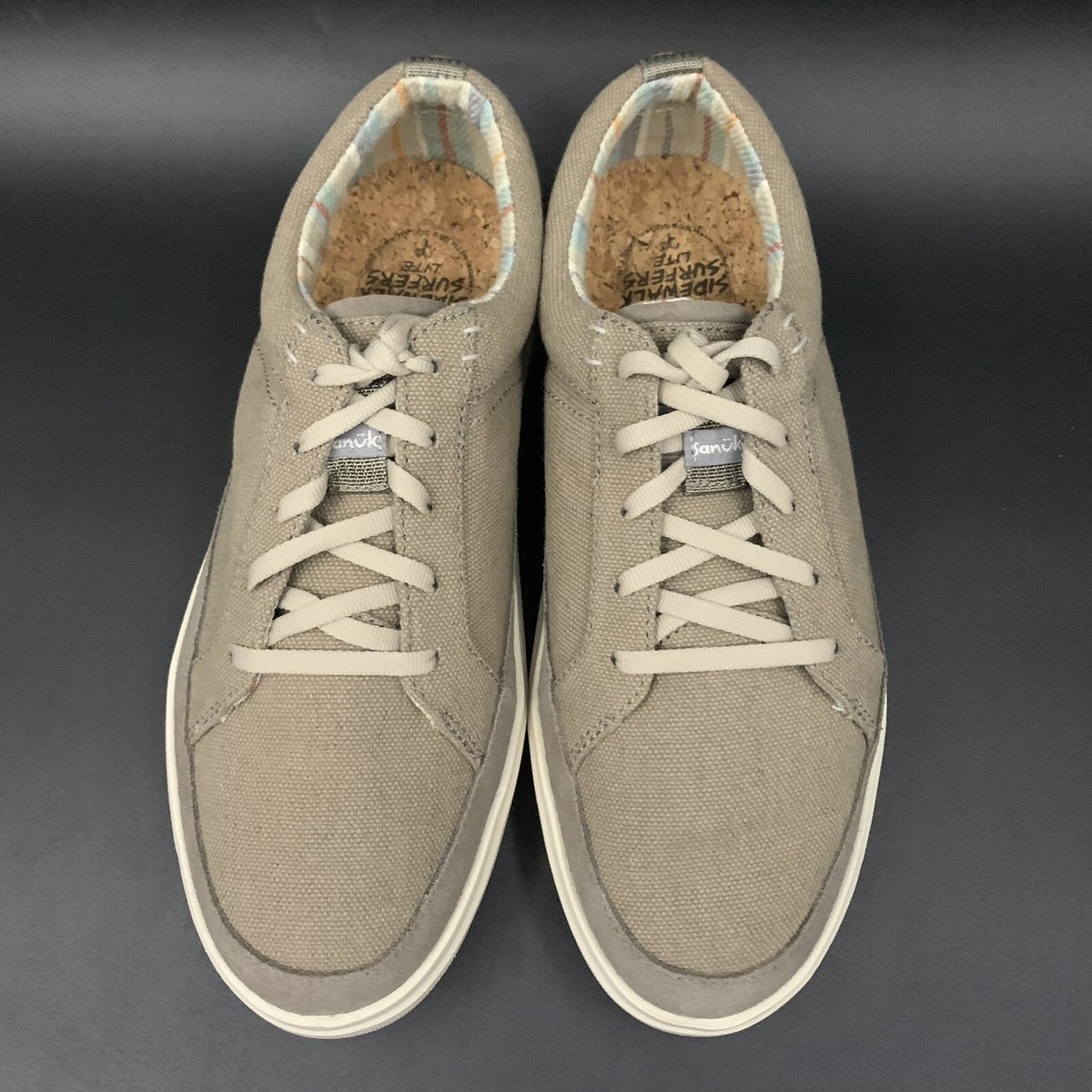 SANUK STREET SEEKER LITE SL SHOE MEN SIZE 9 US BRINDLE LACE UP LOW