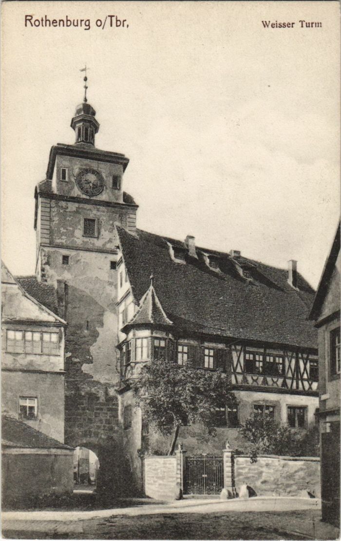 Old postcard postcard Rothenburg-Weisser Turm GERMANY (1074604)