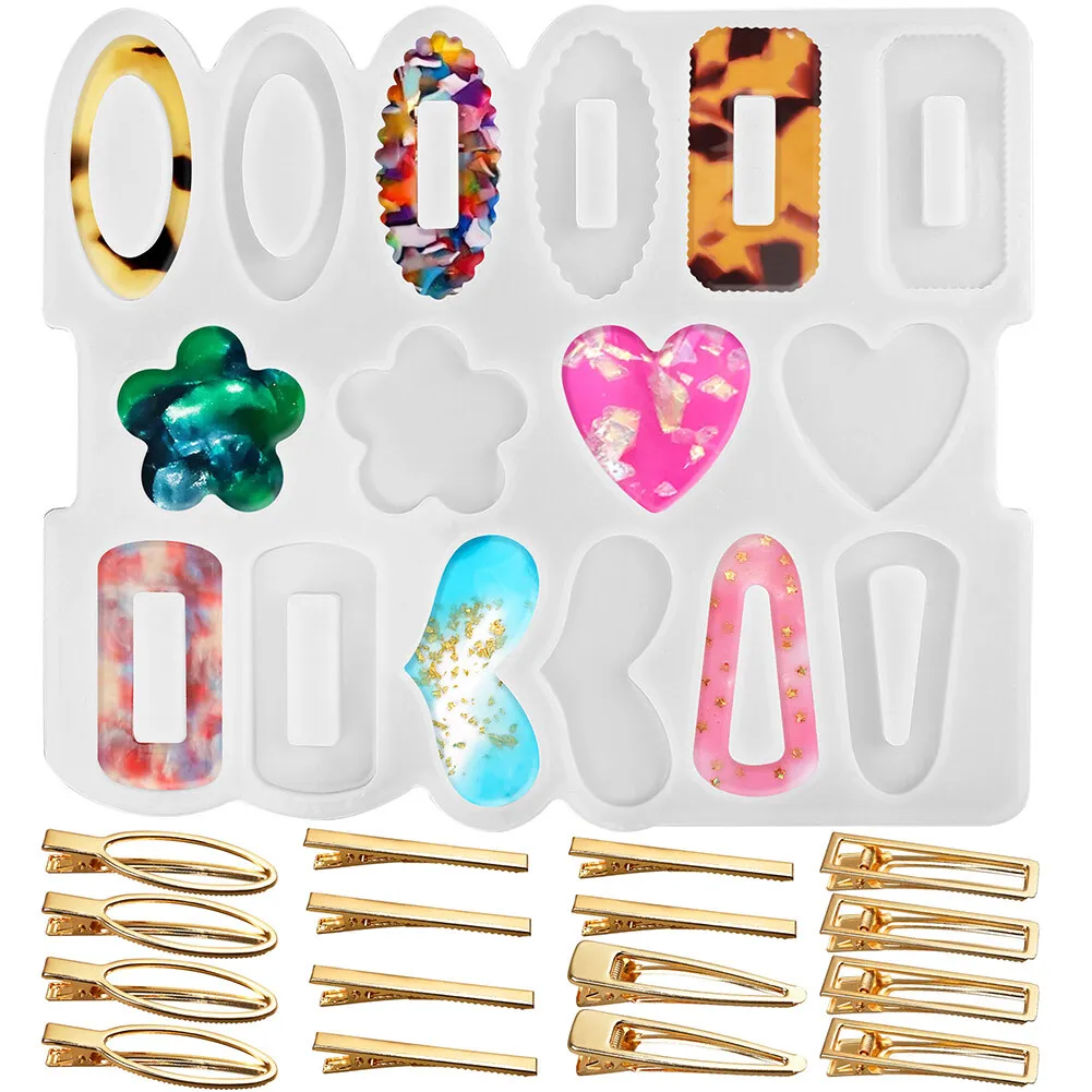 Silicone Resin Epoxy Molds DIY Hair Pin Clip Jewelry Casting Mold for  Pendant