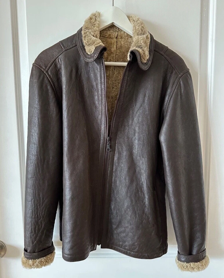 Jaqueta 100% couro, 1 bombardeiro de pele de carneiro. Feito na Argentina. Jaqueta vintage tamanho: S  - Imagem 2 de 4