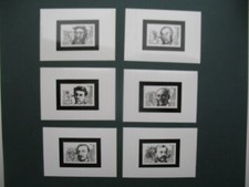 Epreuve photo maquette proof noir black - 1982 N° 2225 à 2230 Personnages Célèbr