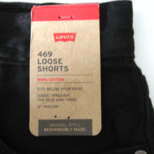 Levi's Men's 469 Shorts Size 29 Black Loose Shorts 100% Cotton New - Picture 4 of 7