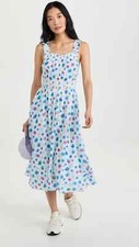 LoveShackFancy Pasha Dress XS 2 Women's Casual Floral Flared Midi NWD 35374