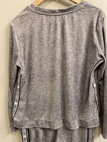 Juicy Couture Size Large Gray Velour Sleepwear/Lounge Set Top & Jogger Pants - Picture 10 of 14