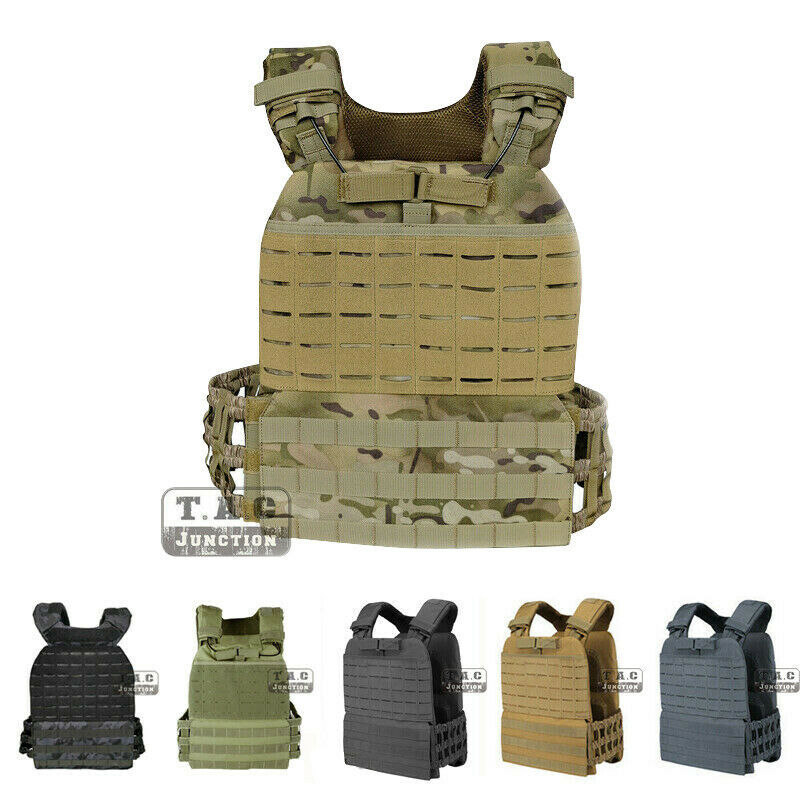 Tactical MOLLE CrossFit Weighted Adjustable Vest Quick Release Plate Carrier