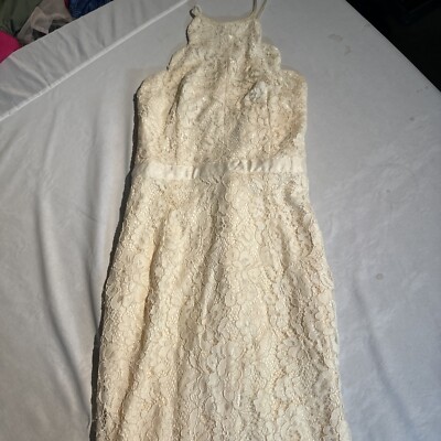 Lulus Womens Zenith Cream Lace Maxi Dress Size Small | eBay