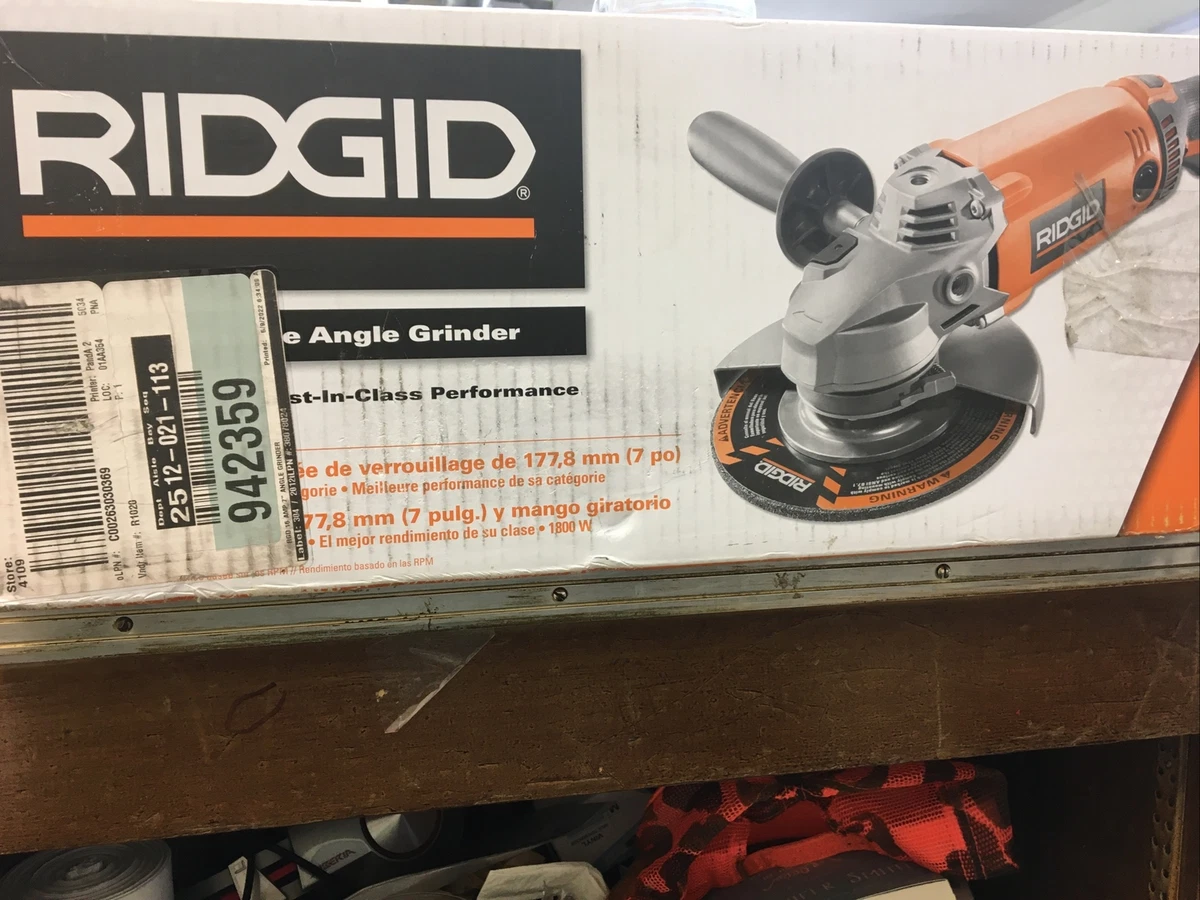RIDGID R10202 15 Amp Corded Twist Handle Angle Grinder, 60 OFF