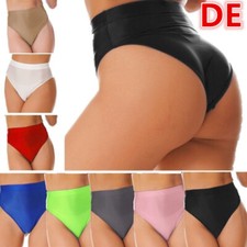 DE Damen Glänzend Slip Wetlook Unterwäsche Sexy Hipster String Tanga Höschen 
