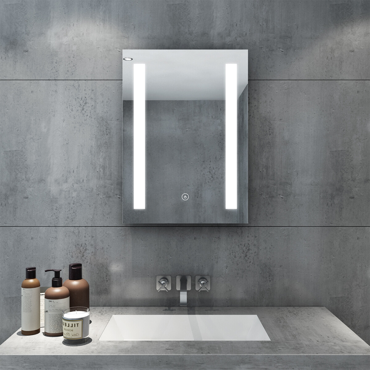 LED Bathroom Mirror Makeup Wall Mount Stand Vanity Mirrors Light Decor ...